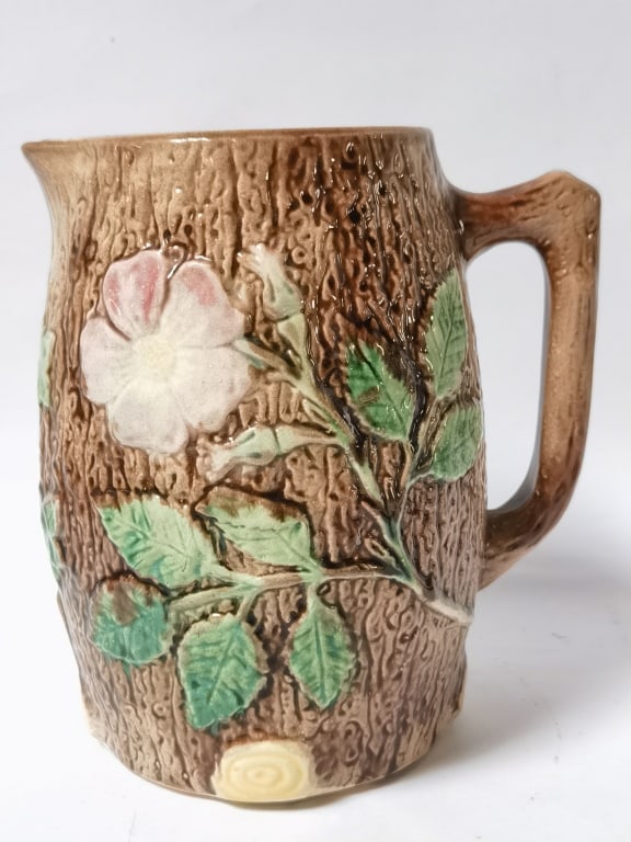 Antique English Majolica Wild Rose Pitcher (1 of 8)