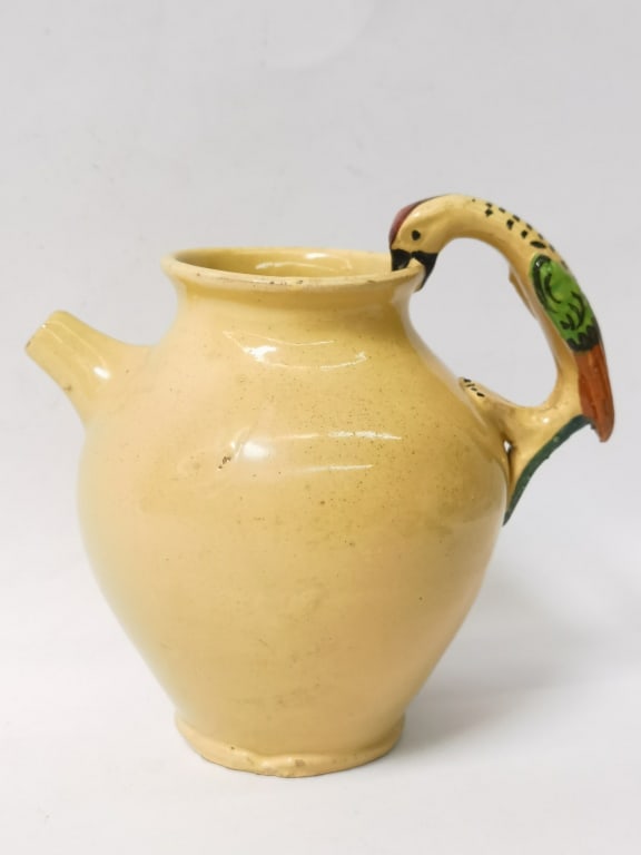 Vintage Italian Yellow Parrot Ceramic Water Pot (1 of 4)