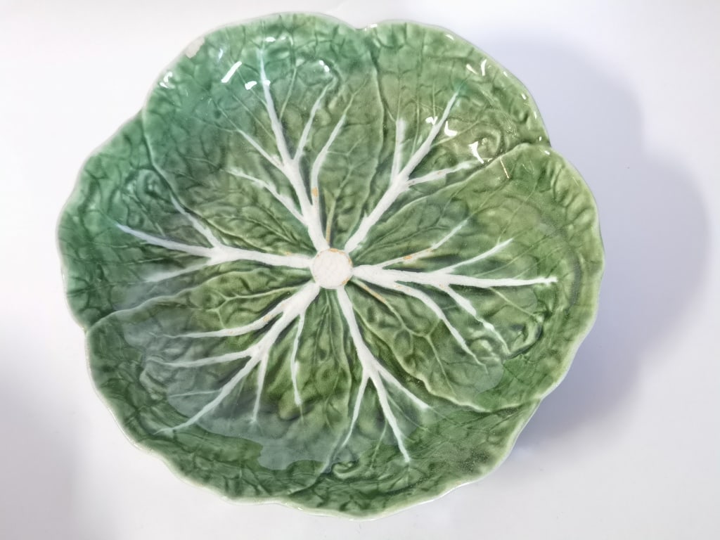 Antique Bordallo Pinheiro Porcelain Green Cabbagel