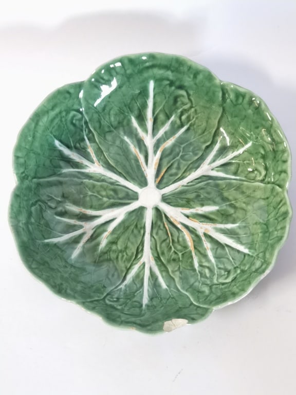 Antique Bordallo Pinheiro Porcelain Green Cabbagel