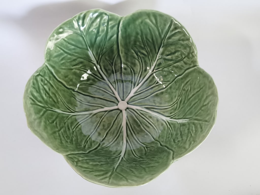 Large Bordallo Pinheiro Porcelain Green Cabbage Bo (1 of 5)
