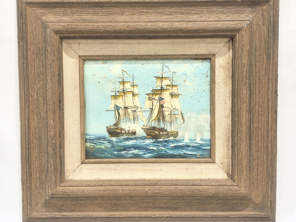 Vintage Sailboat Oil Painting Signed James (1 of 7)