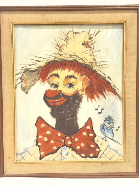 Vintage Clown Oil Painting Signed Helen Hafer (1 of 5)