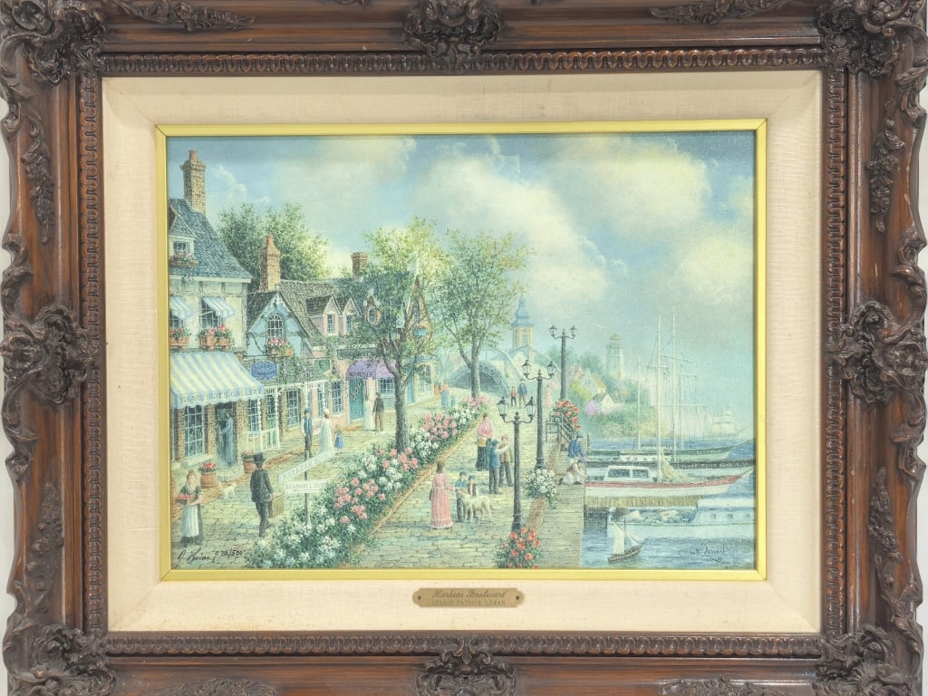 "Harbear Boulevard" Serigraph by Dennis Patrick Le: "Harbear Boulevard" Serigraph by Dennis Patrick Lewan, 23.5in by 19in by 3in