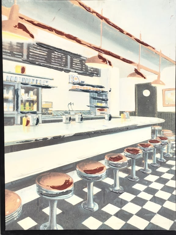 Vintage "Diner" by Joseph Cates Canvas Art Print (1 of 4)