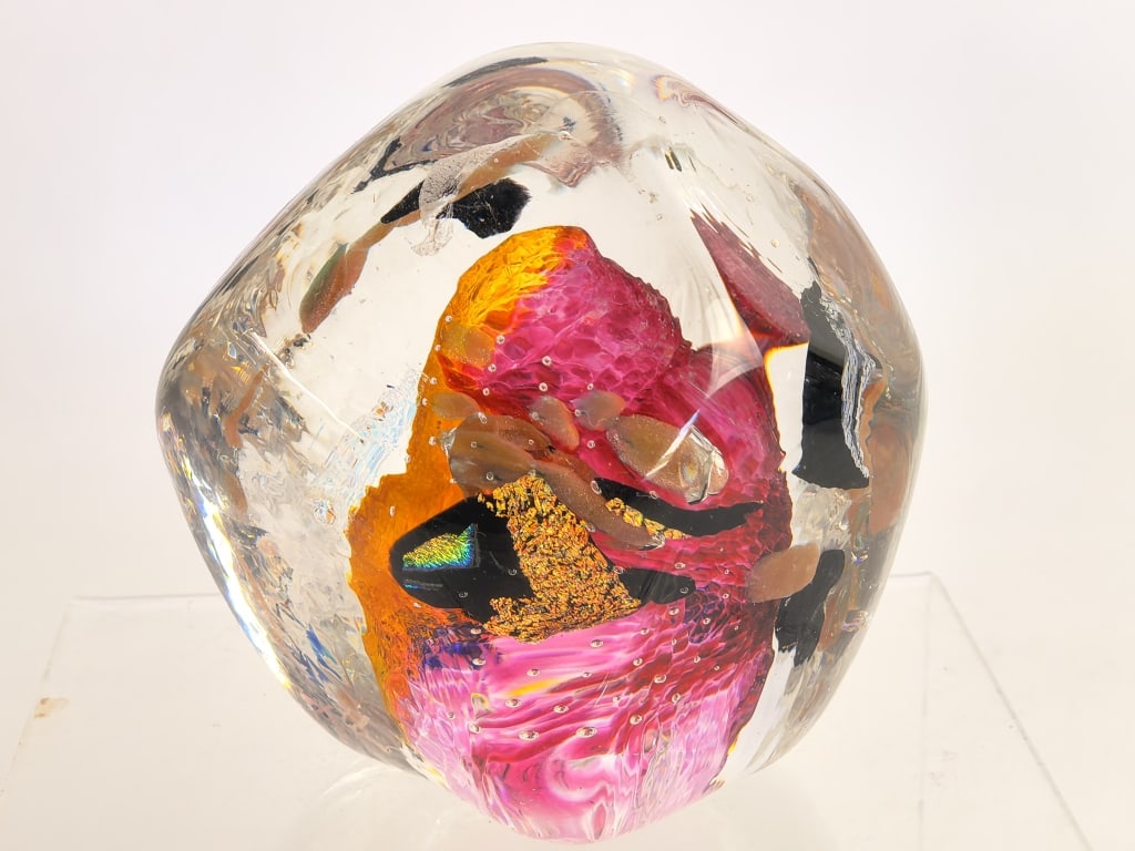 Vintage Signed Studio Art Glass Paperweight (1 of 6)