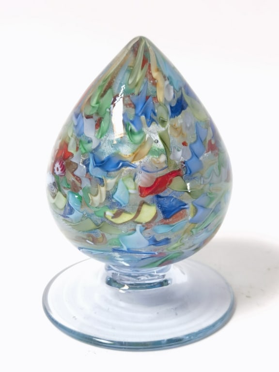 Murano Italy Millefiori Waterdrop Glass Pedestal P (1 of 5)