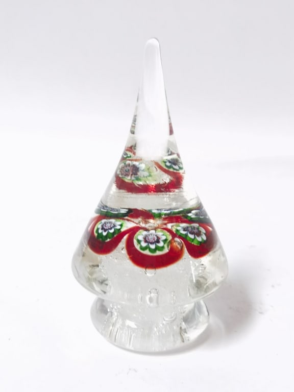 Murano Italy Millefiori Waterdrop Glass Paperweigh: Murano Italy Millefiori Waterdrop Glass Paperweight, 5.75in by 3in
