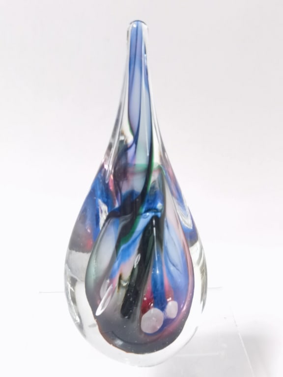 Adam Joblonski Teardrop Art Glass Paperweight (1 of 4)