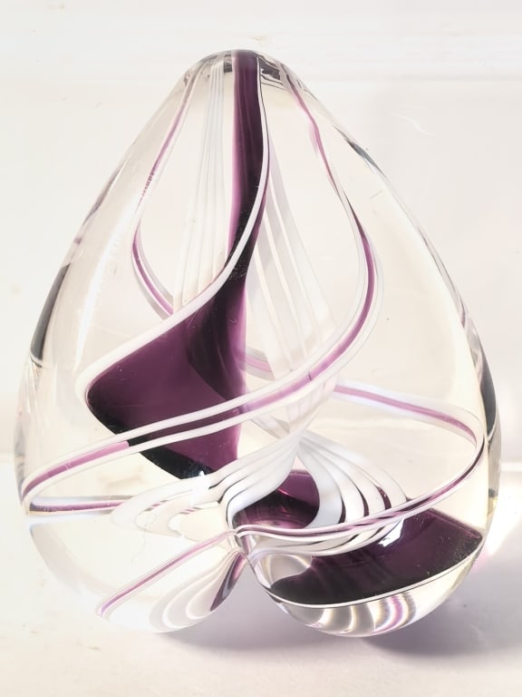 Vintage Murano Italy Latticino Swirl Art Glass Hea (1 of 3)