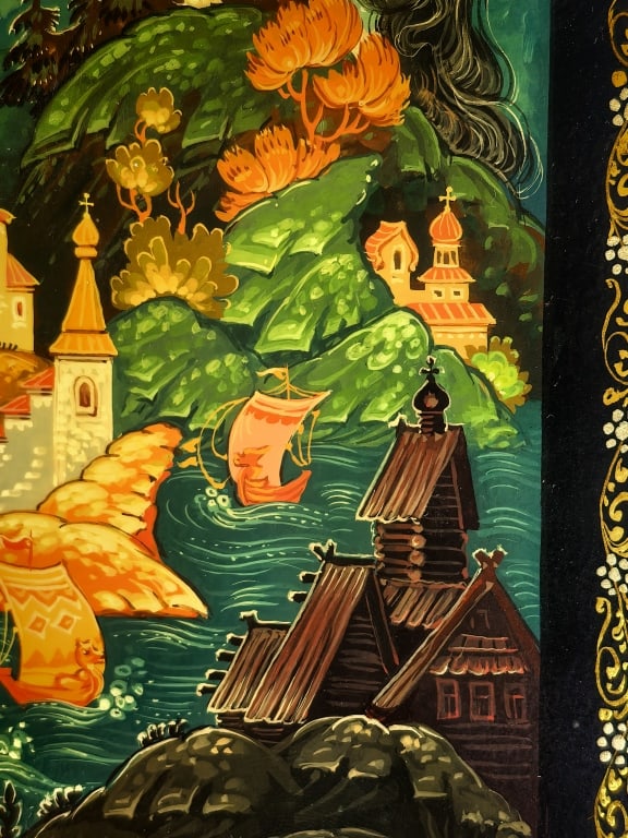Signed Kholuy Russian Lacquer Box "Svyatogor" - 4