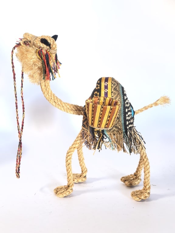 Middle Eastern Folk Art Woven Rope & Textile Camel (1 of 3)