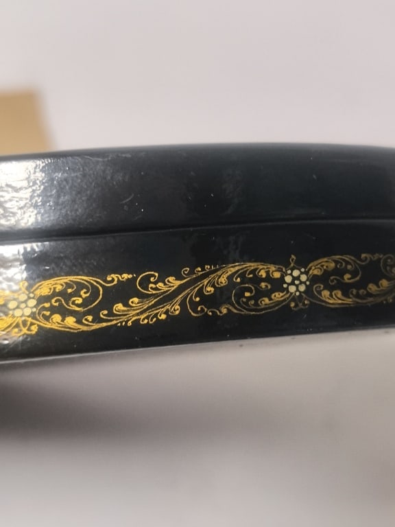 Signed Russian Lacquer Miniature Oval Box "Celest" - 11
