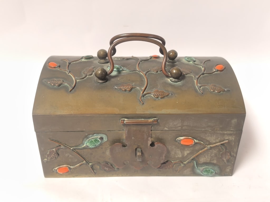 Vintage Asian Brass Dome-Top Trunk (1 of 5)