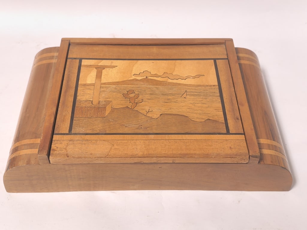 Vintage Sorrento Style Marquetry Coastal Scene Box (1 of 6)
