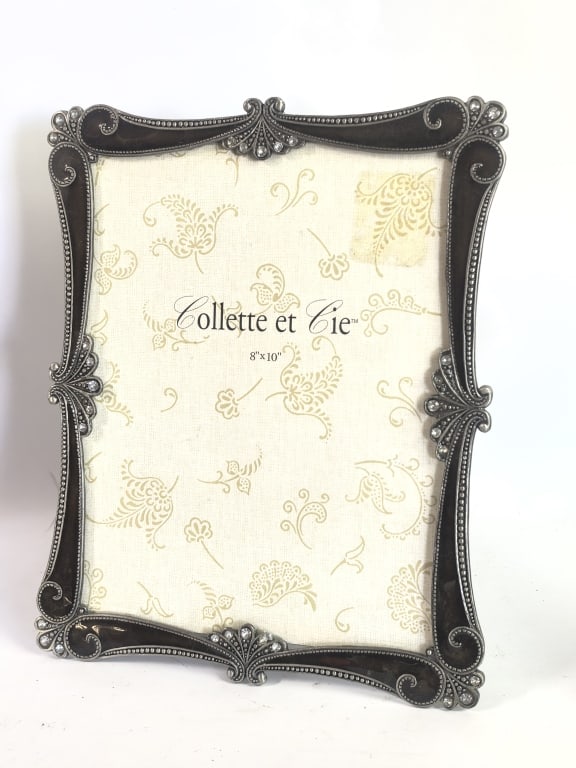 "Collette et Cie" Rhinestone & Enamel Pewter Frame: "Collette et Cie" Rhinestone & Enamel Pewter Frame, 12in by 9.5in