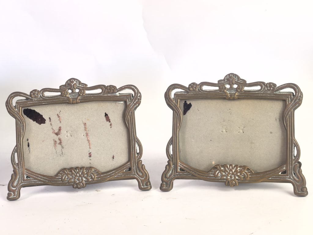 Pr. of Art Nouveau Style Gilt Cast Metal Miniature (1 of 5)