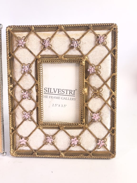 (2) Decorative Enamelled & Filigree Easel Frames - 2