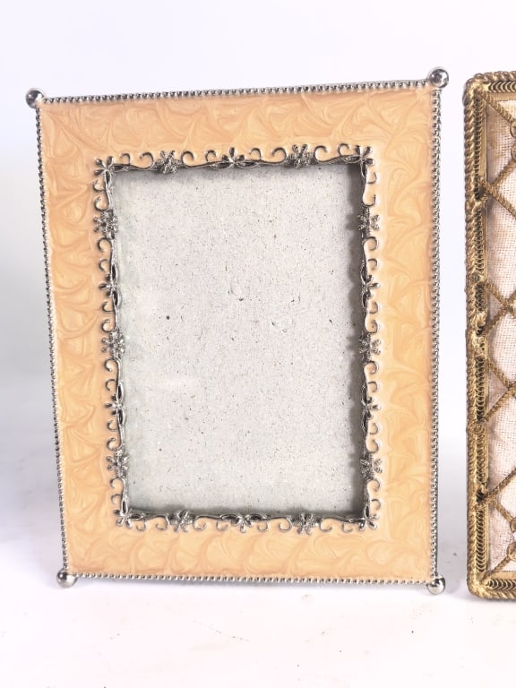 (2) Decorative Enamelled & Filigree Easel Frames - 3