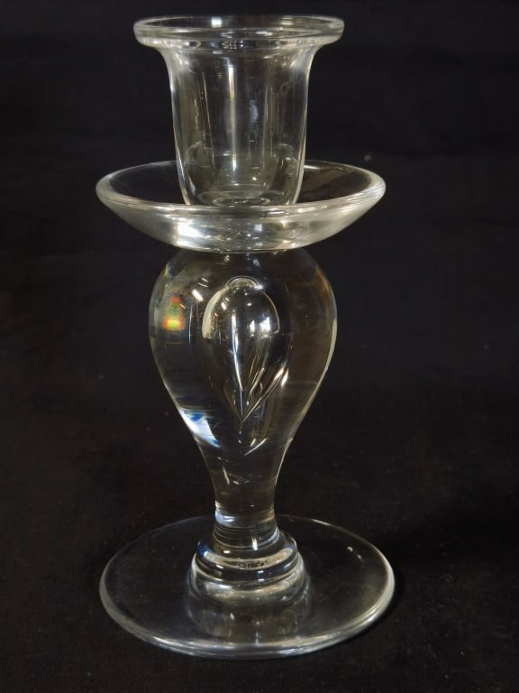 St. Louise Crystal France Candlestick: St. Louise Crystal France Candlestick, 6in by 3in
