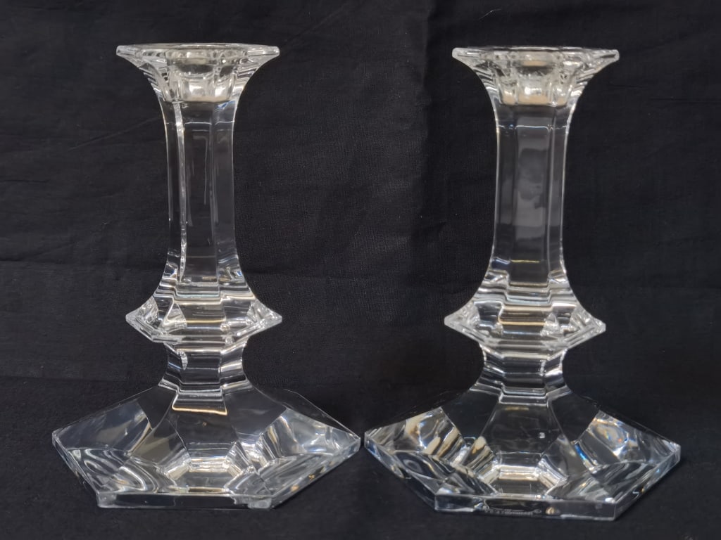 Pr. of Val. St. Lambert Crystal Candlesticks (1 of 4)