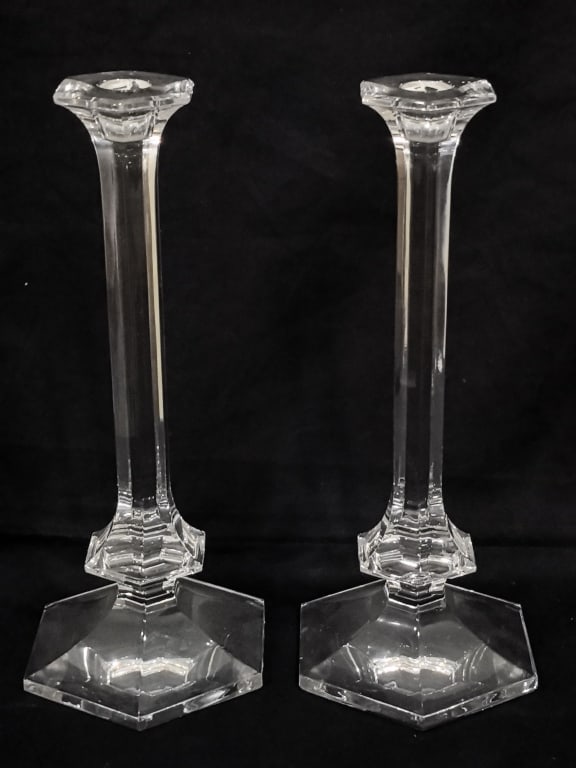 Pr. of Val. St. Lambert Crystal Candlesticks (1 of 5)