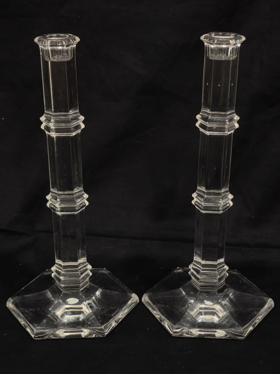 Pr. of Vintage Tiffany & Co. Crystal Candlesticks (1 of 6)