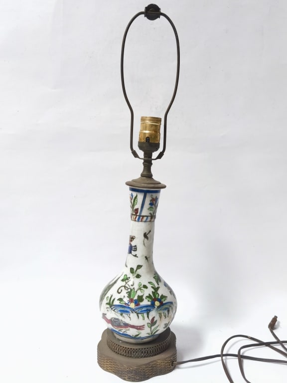 20th C. Turkish Hand Painted Vase Table Lamp (1 of 8)