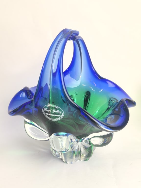 Royal Gallery Bohemian Cased Art Glass Basket (1 of 5)