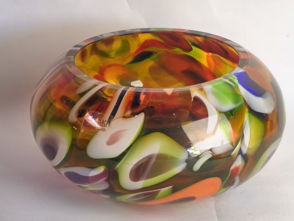 Sasaki Handcrafted "Macchia" Polychrome Art Glass (1 of 5)