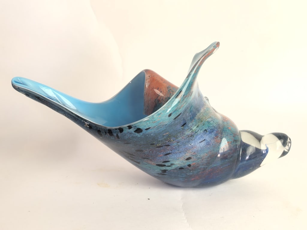 Murano Italy Polychrome Art Glass Conch Shell Cent (1 of 4)