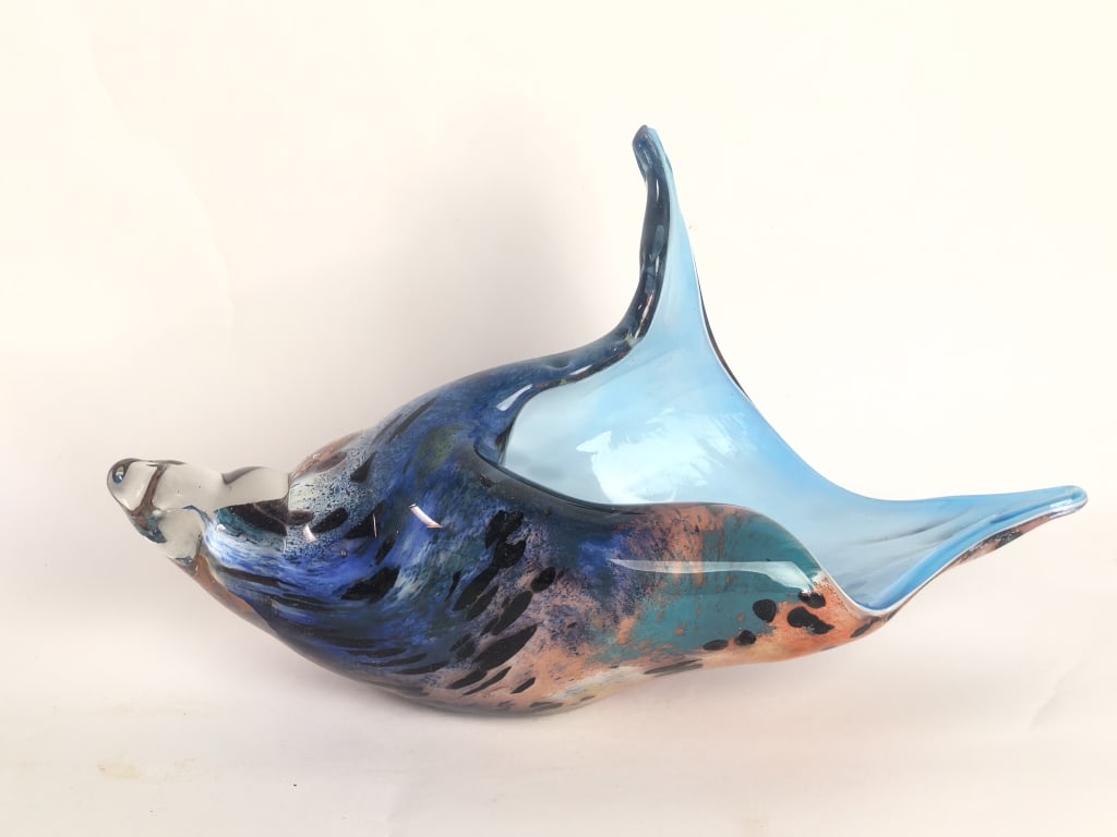 Murano Italy Polychrome Art Glass Conch Shell Cene (1 of 5)