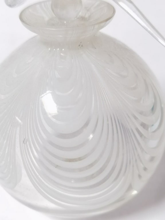 Vintage Pulled Pattern Art Glass Perfume Bottle - 3