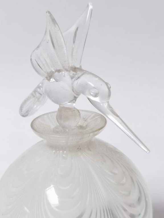Vintage Pulled Pattern Art Glass Perfume Bottle - 4