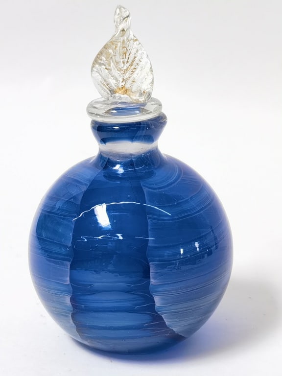 Vintage Murano Italy Cobalt Blue Wrapped Glass Per (1 of 5)