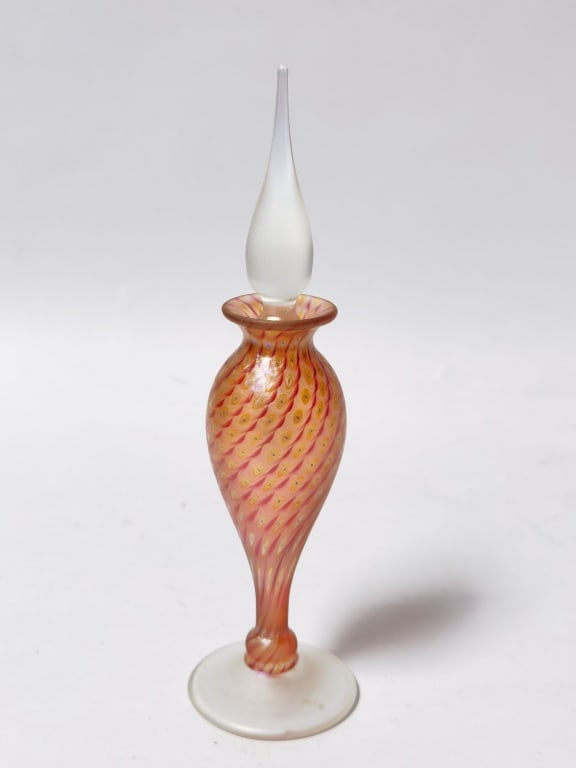Vintage Correia Pulled Feather Art Glass Perfume B (1 of 6)