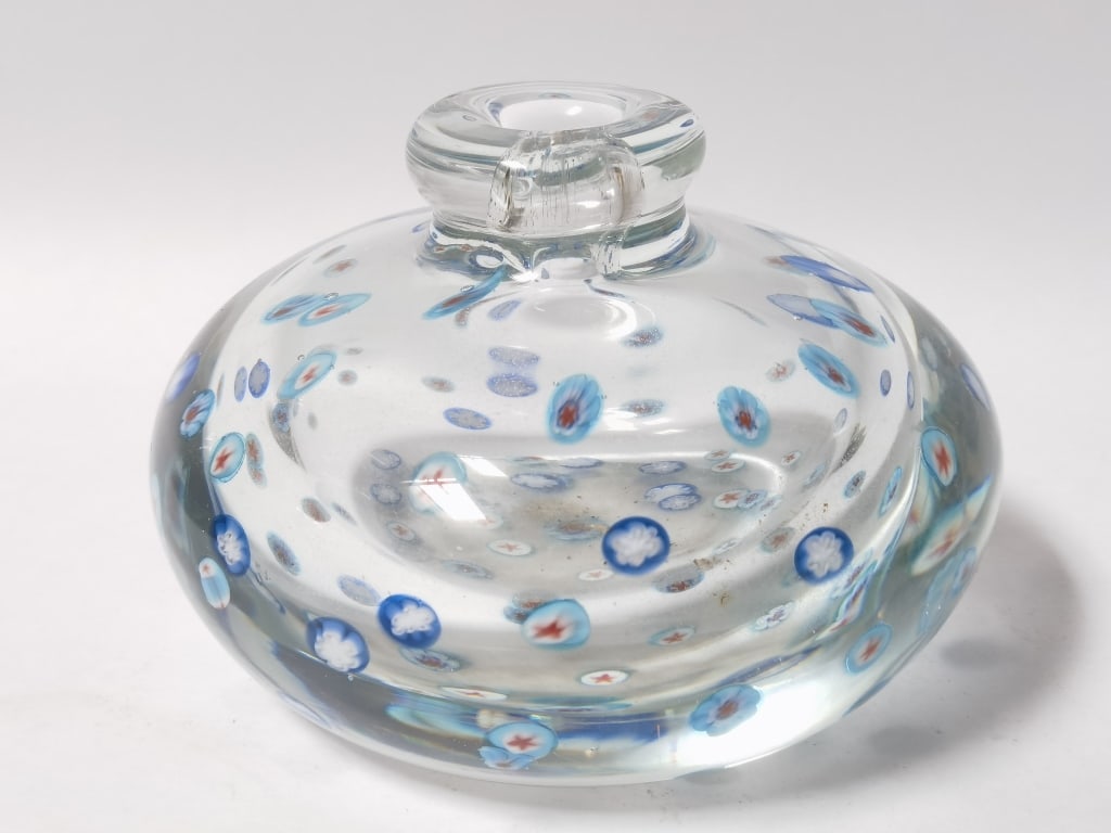 Vintage Murano Italy Millefiori Art Glass Vase: Vintage Murano Italy Millefiori Art Glass Vase, 6.5in by 4.5in