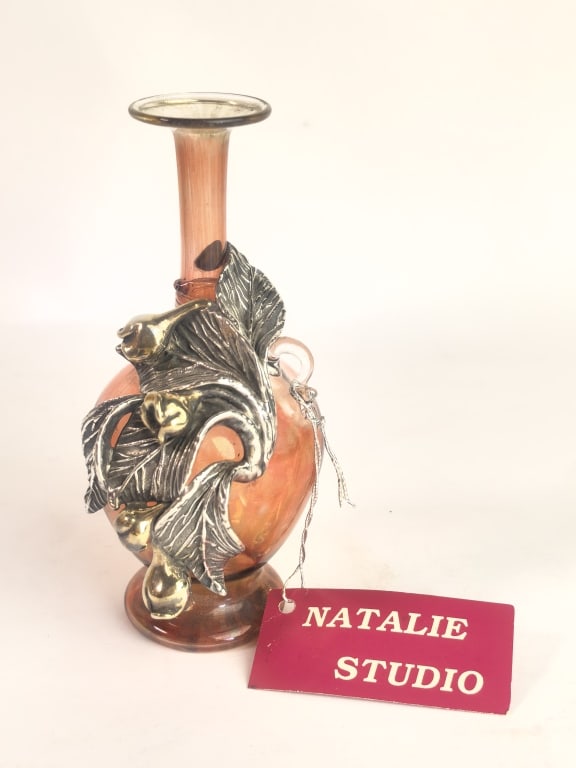 Natalie Studio Hand Blown Art Glass Vase with 925 (1 of 7)