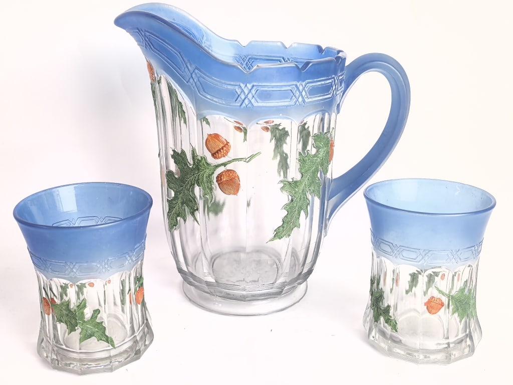 Vintage Northwood Pressed Frosted Blue Glass Lemon (1 of 3)