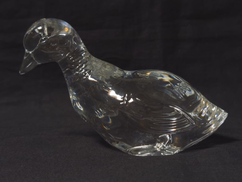 Baccarat France Crystal Duck: Baccarat France Crystal Duck, 4.75in