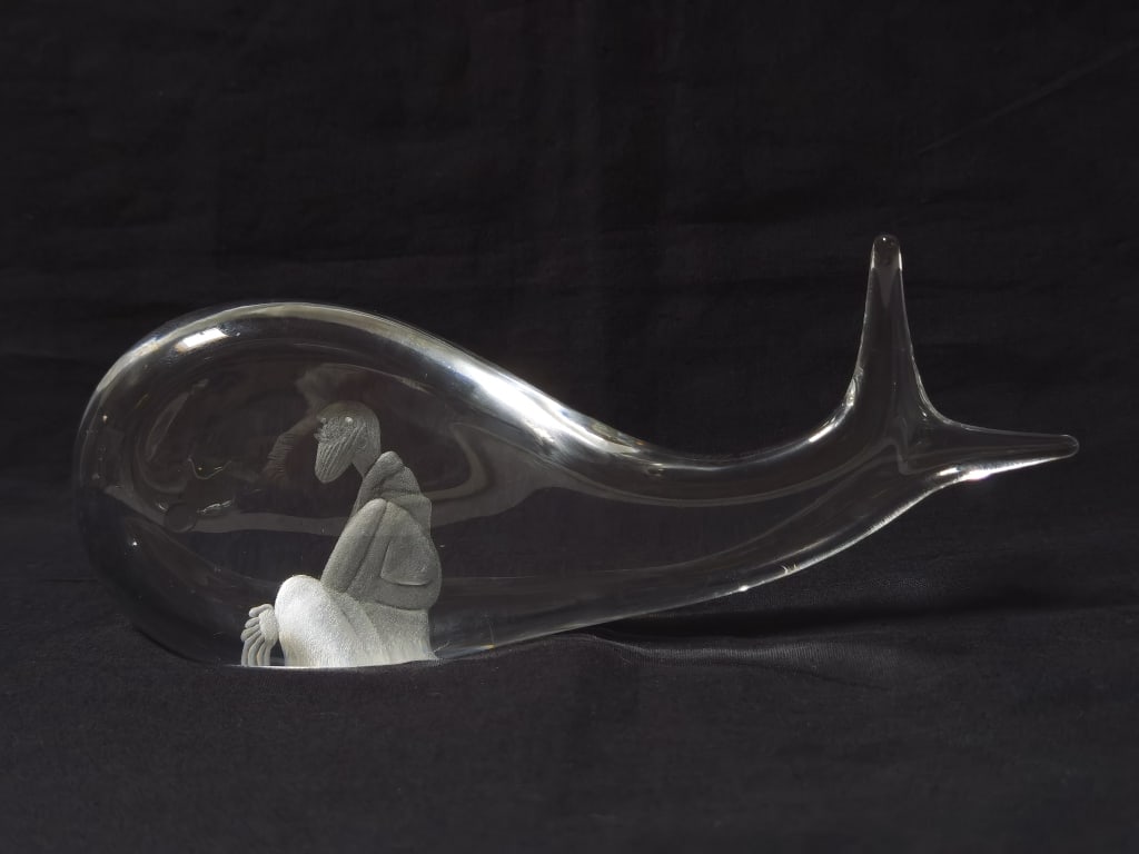 Kosta Boda Crystal "Jonah and the Whale" Sculpture (1 of 4)
