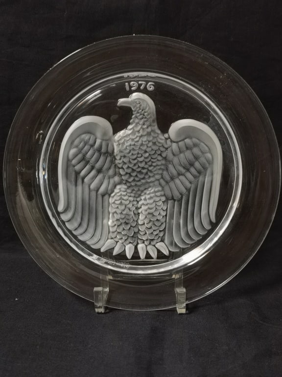 1976 Lalique France Crystal "Eagle" Plate (1 of 3)
