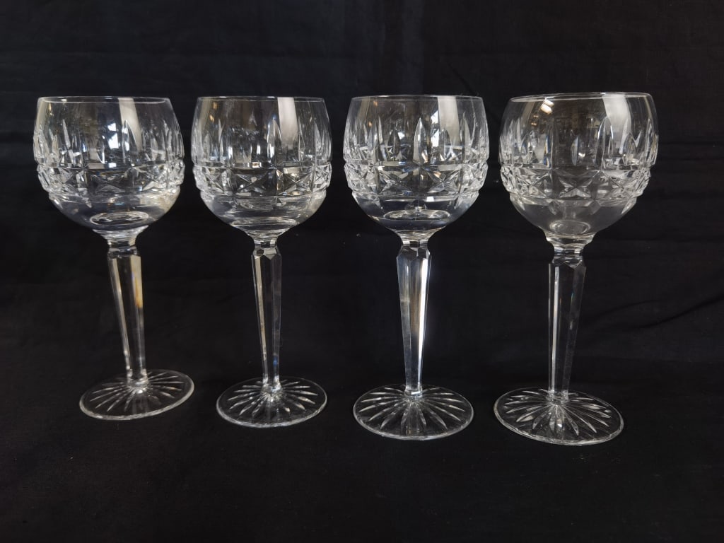 (4) Waterford Crystal Kylemore Hock Wine Glasses (1 of 4)