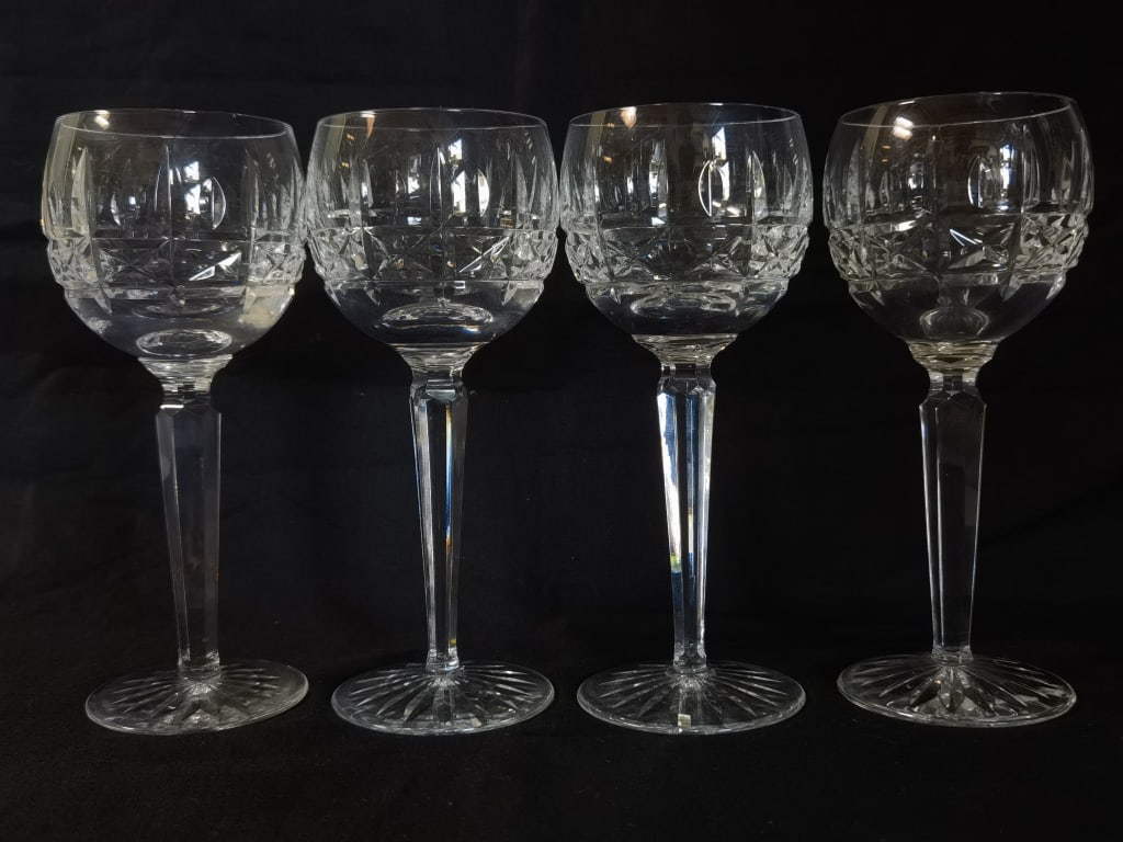 (4) Waterford Crystal Kylemore Hock Wine Glasses (1 of 4)