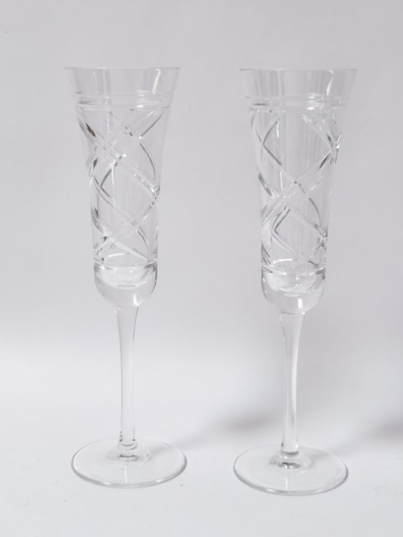 Pr. of Ralph Lauren Crystal Plaid Champagne Glasse (1 of 4)