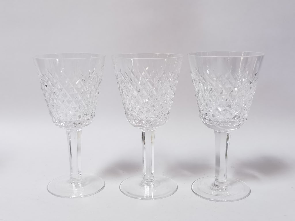 (3) Waterford Crytal Alana Claret Wine Glasses (1 of 3)