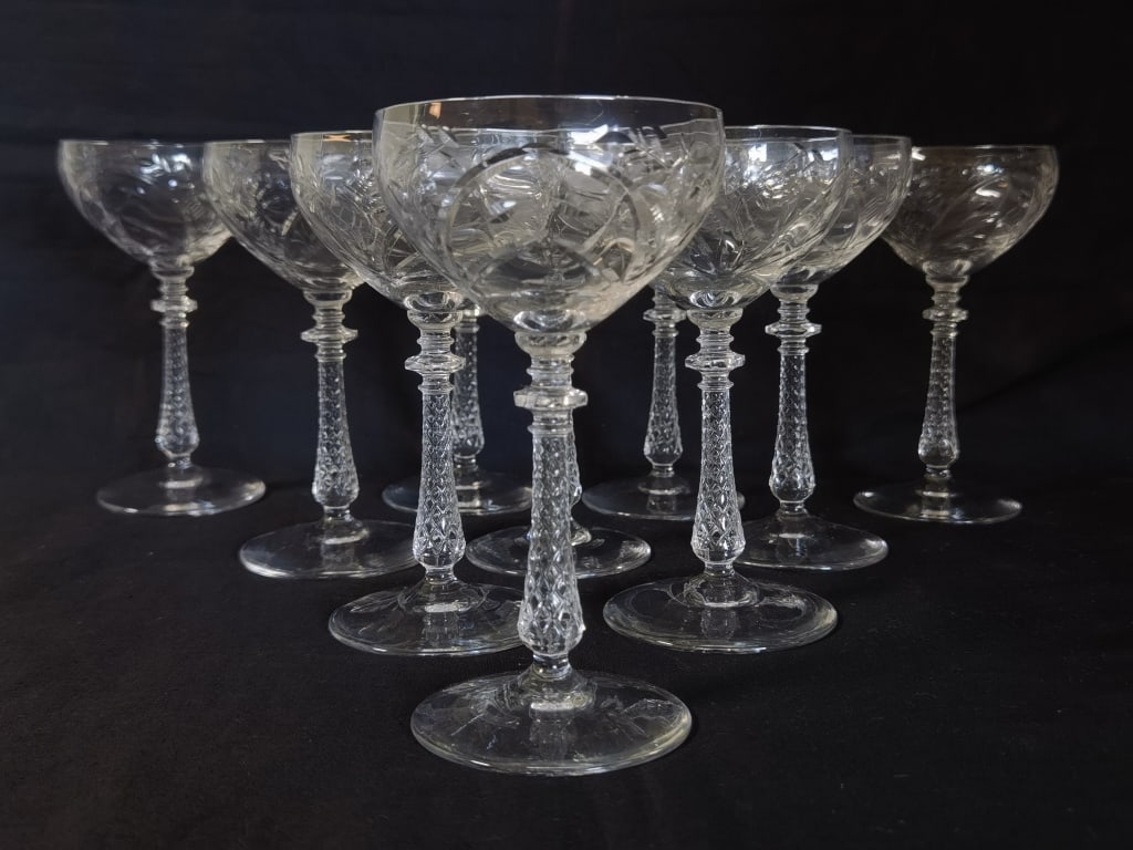 (10) Vintage Libbey Rock Sharpe Wine Glasses (1 of 7)