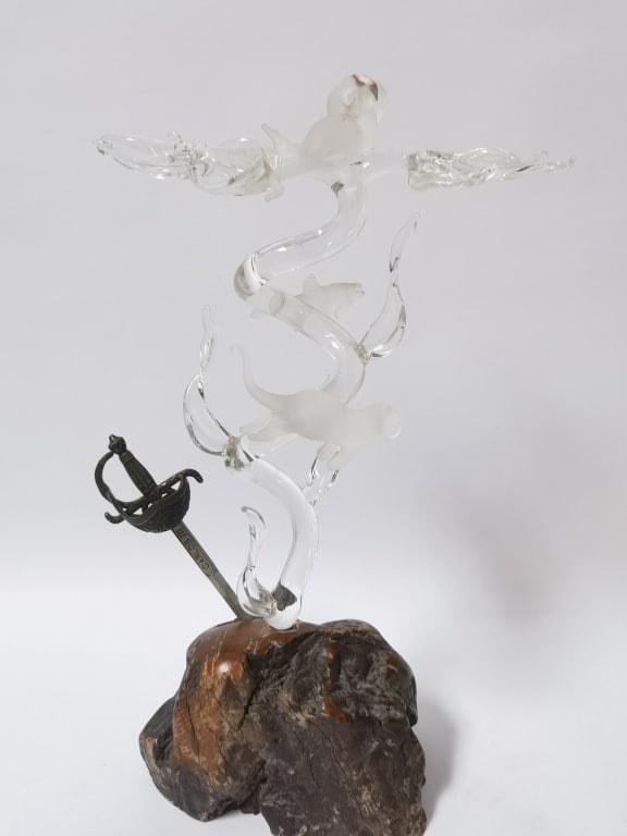 Mixed Media Blown Glass and Driftwood Sculpture (1 of 6)