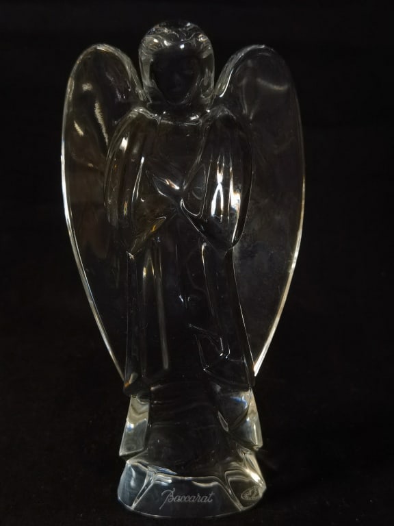 Baccarat France Crystal Angel Figurine: Baccarat France Crystal Angel Figurine, 6in