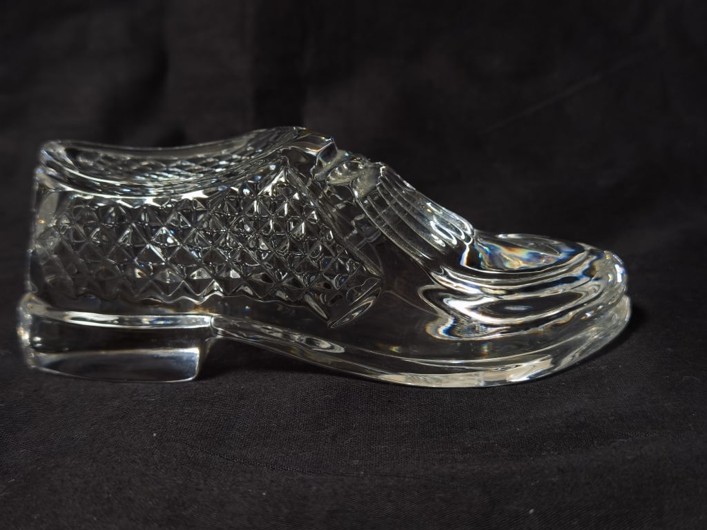 Vintage Waterford Crystal Shoe Decor: Vintage Waterford Crystal Shoe Decor, 5.75in